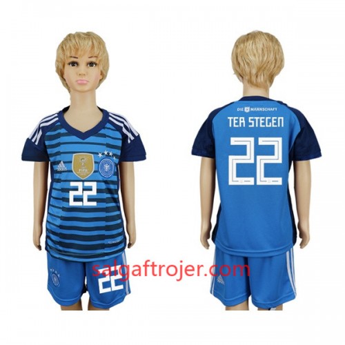 Tyskland Fodboldtrøjer Ter Stegen 22 Målmand Børn Hjemmebanesæt VM 2018 Tyskland Fodboldtrøjer Ter Stegen 22 Målmand Børn Hjemmebanesæt VM 2018